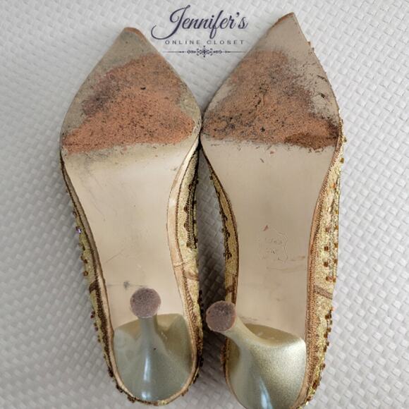 Nine West Casanova Brocade Beaded Pointed Toe Heels Size 6.5 - Picture 16 of 16